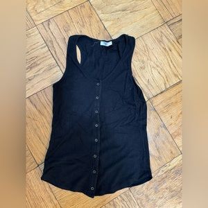 Project Social T black button up tank top size medium.